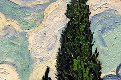 02B Wheat Field with Cypresses close up - Vincent van Gogh 1889 - New York Metropolitan Museum of Art.jpg